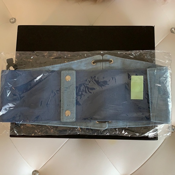 NWT Charlotte Russe Denim/Black Lace-Up Corset Bel - Picture 12 of 12